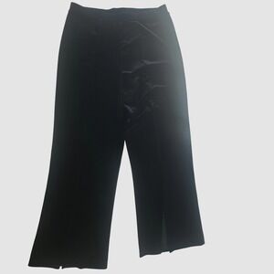 VTG‎ Susan Ross Design Black Velvet Wide Leg Pant Size 16  Made in USA Hem Vent